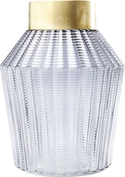 Wazon szklany BARFLY GREY 30 - szary/złoty