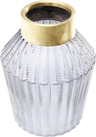 Wazon szklany BARFLY GREY 30 - szary/złoty