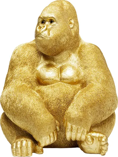 Dekoracja stojąca MONKEY GORILLA SIDE XL - złoty