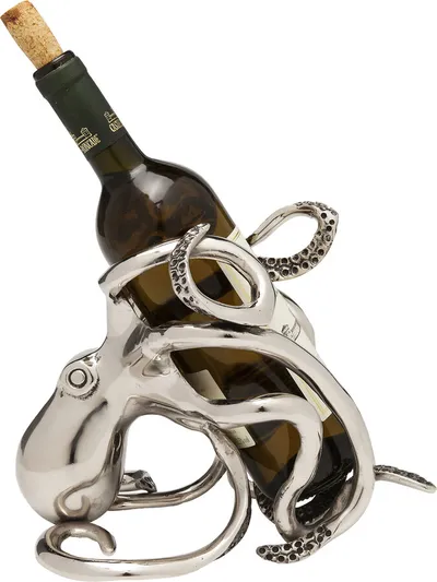 Stojak na wino OCTOPUS - srebrny