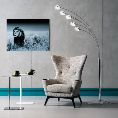 Lampa podłogowa FIVE FINGERS ECONOMY - chrom/marmur