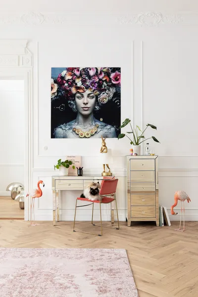 Obraz szklany FLOWER ART LADY 120x120
