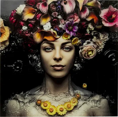 Obraz szklany FLOWER ART LADY 120x120