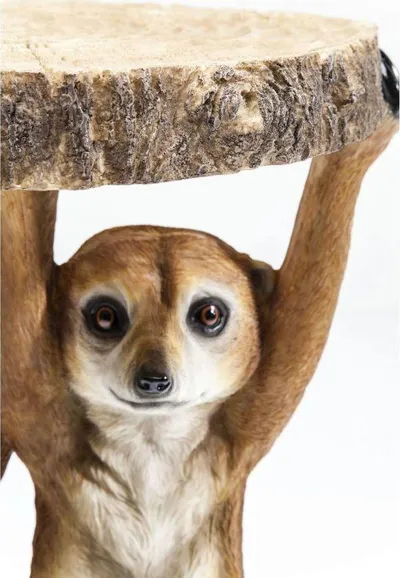 Stolik pomocniczy ANIMAL MEERKAT SISTERS 35x33 - brązowy