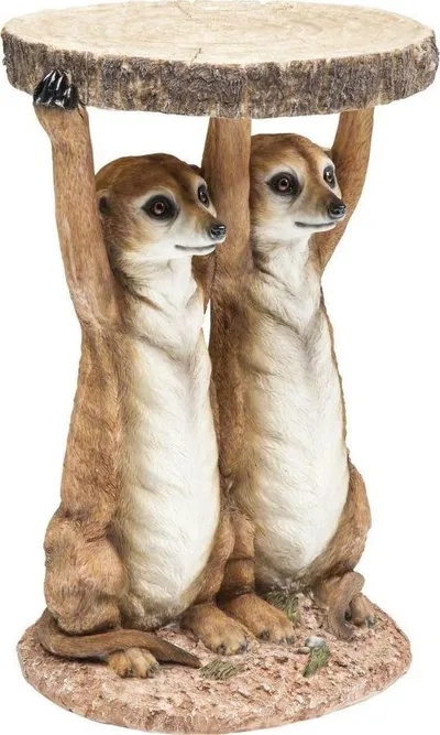 Stolik pomocniczy ANIMAL MEERKAT SISTERS 35x33 - brązowy