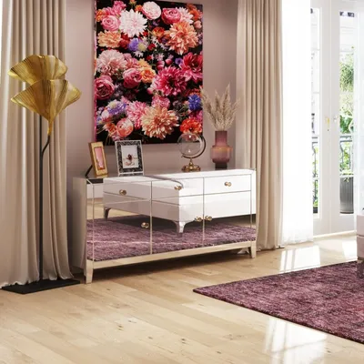 Komoda 3-drzwiowa z szufladami LUXURY - lustrzany