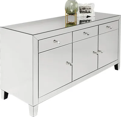 Komoda 3-drzwiowa z szufladami LUXURY - lustrzany