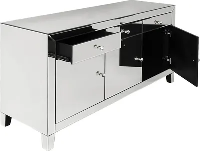 Komoda 3-drzwiowa z szufladami LUXURY - lustrzany