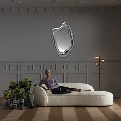 Lustro wiszące HOLOGRAM 68x117 - srebrny