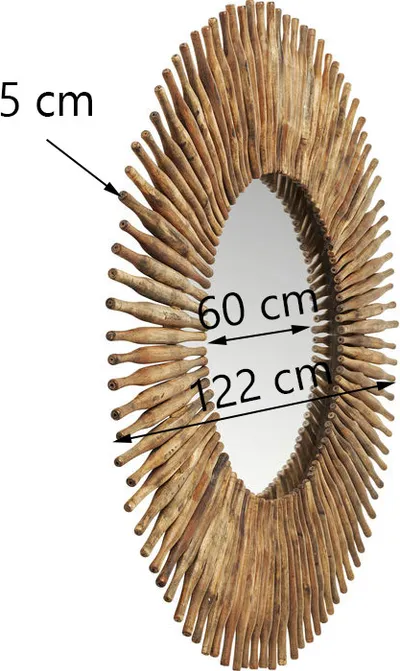 Lustro okrągłe SUNLIGHT 122 - drewno z recyklingu