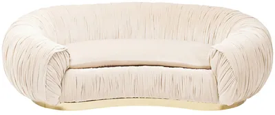 Sofa 2-osobowa welurowa PERUGIA - beżowy/złoty