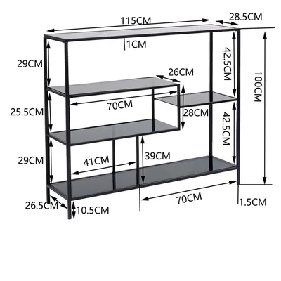 Regał LOFT 115x100 - czarny