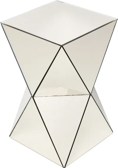 Stolik pomocniczy LUXURY 32x32 - perłowy lustrzany