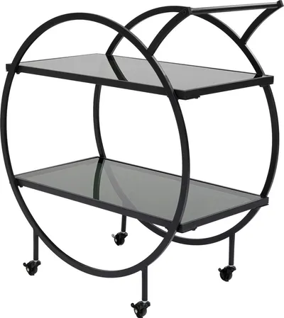 Wózek barowy na kółkach LOFT - czarny