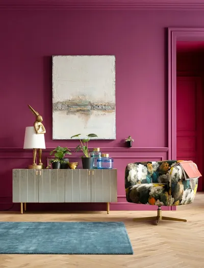 Fotel obrotowy PEONY - multikolor/złoty