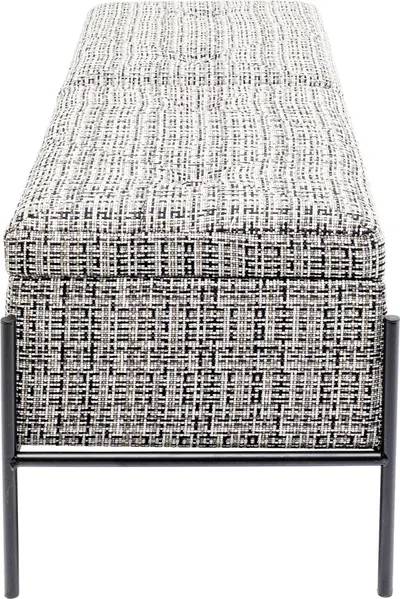 Ławka ze schowkiem BUTTONS STORAGE 120x40 - czarny/biały