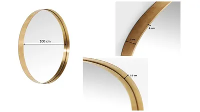 Lustro okrągłe CURVE MO 100 - mosiądz
