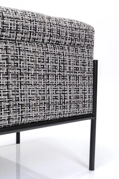 Ławka ze schowkiem BUTTONS STORAGE 80x40 - czarny/biały