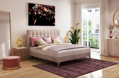 Łóżko tapicerowane BENITO STAR 160x200 - kremowy