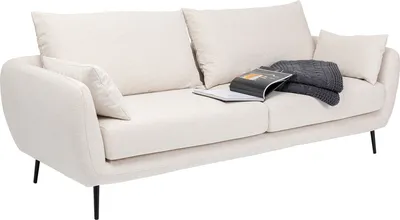 Sofa 3-osobowa AMALFI - kremowy/czarny