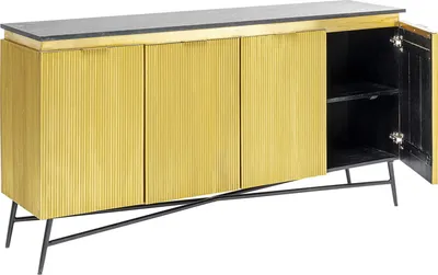 Komoda 4-drzwiowa GOLDIE - złoty/czarny