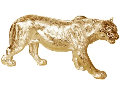 Figura lwicy A453-2G 52x14x25 cm - złoty