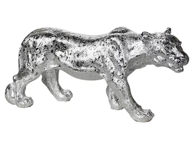 Figura lwicy A453-2S 52x14x25 cm - srebrny
