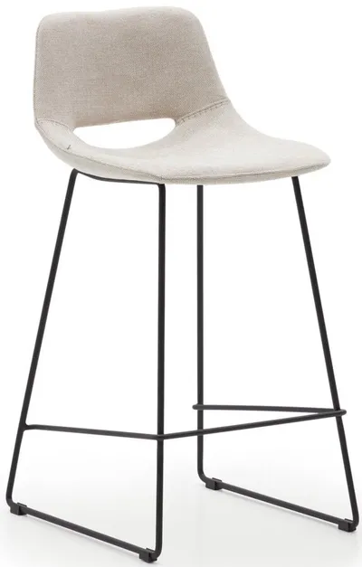 Hoker z podnóżkiem ZAHARA 65 cm - beżowy