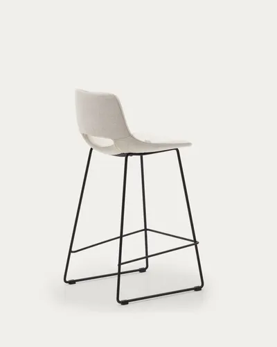 Hoker z podnóżkiem ZAHARA 65 cm - beżowy