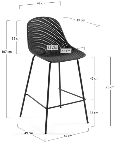 Hoker QUINBY 75 cm - grafitowy