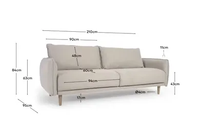 Sofa 3-osobowa CARLOTA - beżowy