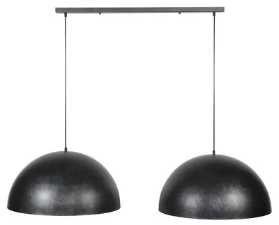 Lampa wisząca 2-punktowa metalowa czarna 142 x 60 cm