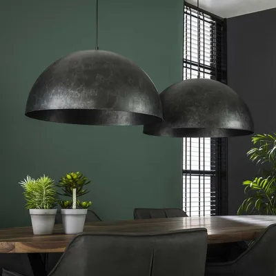 Lampa wisząca 2-punktowa metalowa czarna 142 x 60 cm