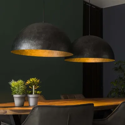 Lampa wisząca 2-punktowa metalowa czarna 142 x 60 cm