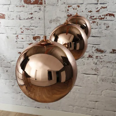 Lampa wisząca 3 -punktowa miedziana 110x25 cm
