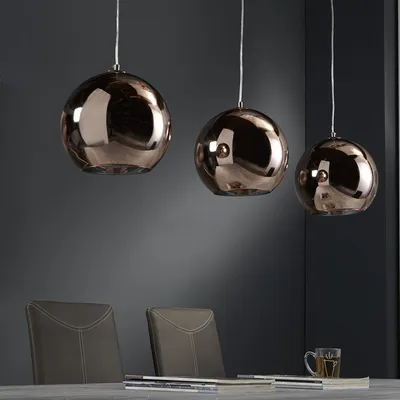 Lampa wisząca 3 -punktowa miedziana 110x25 cm