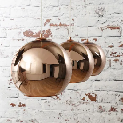 Lampa wisząca 3 -punktowa miedziana 110x25 cm