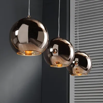 Lampa wisząca 3 -punktowa miedziana 110x25 cm