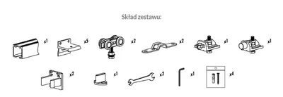 Zestaw HERKULES NEO do 1 drzwi przejściowych / dł. 180 cm / 120 kg