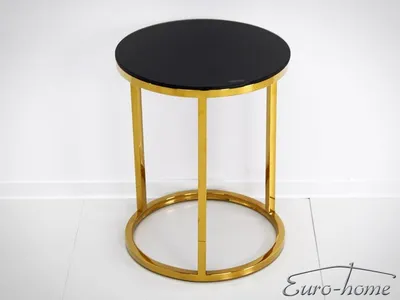 Stolik okrągły LW6061 - czarny/złoty