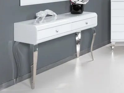 Toaletka szklana glamour JSF478 120x41x78 cm - biały