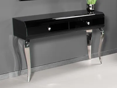 Toaletka szklana glamour JSF478 120x41x78 cm - czarny
