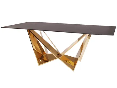 Stół designerski CT2061 200x100 - czarny/złoty