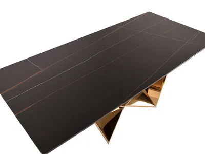 Stół designerski CT2061 200x100 - czarny/złoty