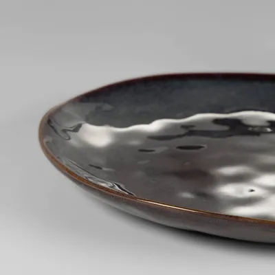 Talerz płaski ceramiczny 28 cm ciemnoniebieski