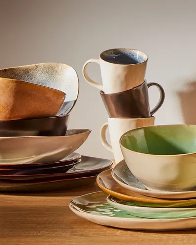 Talerz płaski ceramiczny 28 cm ciemnoniebieski