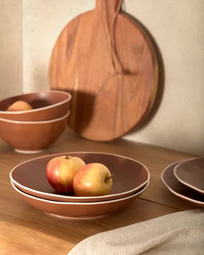 Talerz głęboki ceramiczny brązowy Ø21cm
