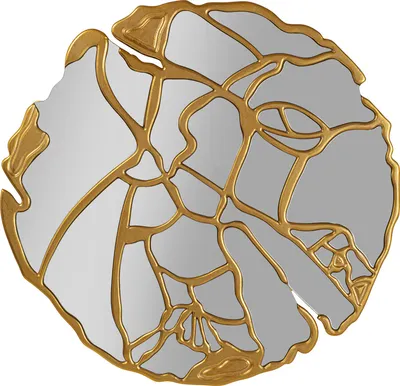 Lustro okrągłe PIECES 100 - złoty