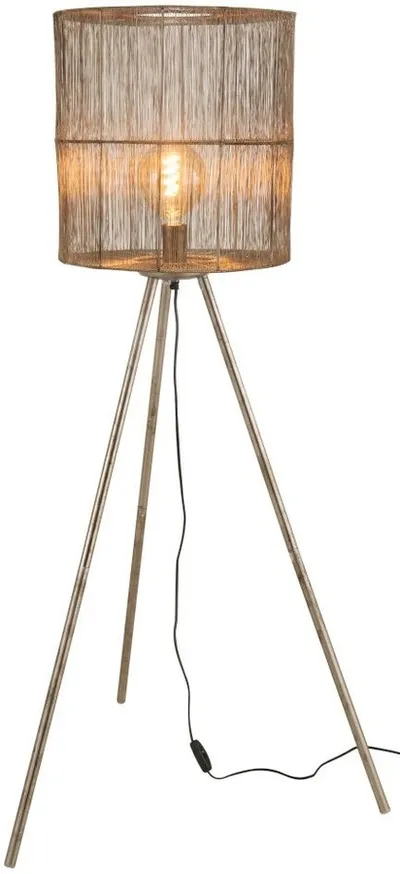 Lampa podłogowa metalowa brązowa 136 cm