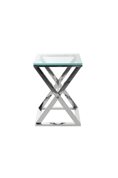 Stolik pomocniczy CRISS CROSS - srebrny